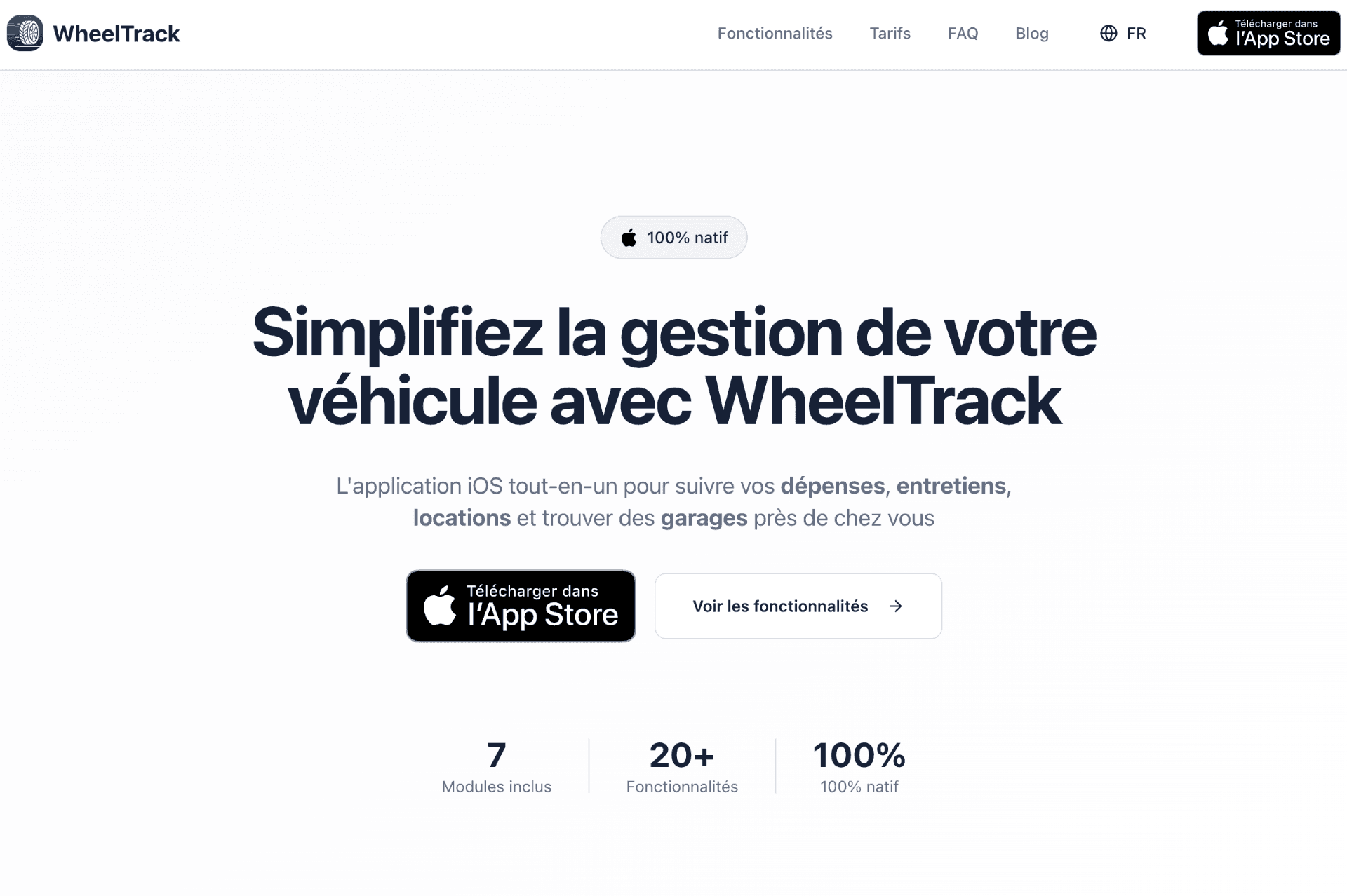 WheelTrack — Site web officiel, landing page